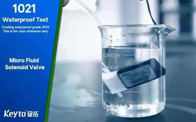 Keyto 1021 Micro Diaphragm Solenoid Valve Water-proof Test