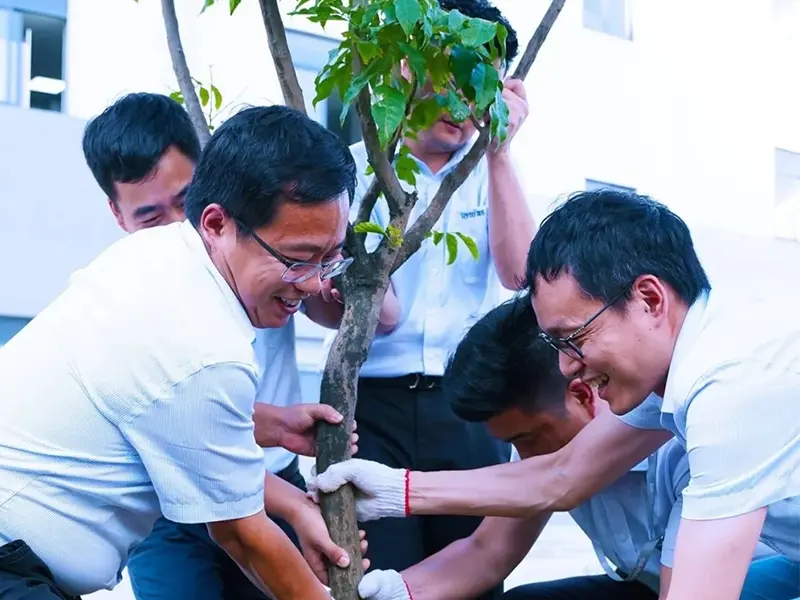 keyto fluid control company tree planting day activity plant together