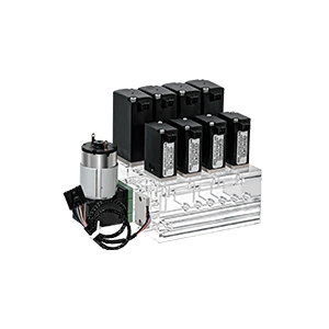 Dispensing Steady-Flow Module representative of Keyto Custom Integrated Fluidic Modules